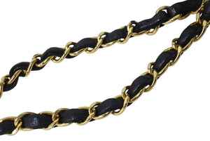 極美品 CHANEL シャネル マトラッセ23 Wフラップ Wチェーンショルダーバッグ 2番台 ココマーク ラムスキン ブラック ゴールド金具 中古 4b004326