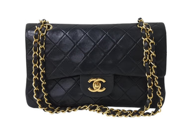 CHANEL シャネル マトラッセ２３ ココマーク チェーンショルダー ブラック ラムスキン ゴールド金具 1番台 美品 中古 4b004327