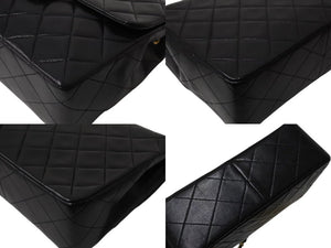 CHANEL シャネル ミニマトラッセ ココマーク チェーンショルダー ブラック ラムスキン A01163 ゴールド金具 美品 中古 4b004334