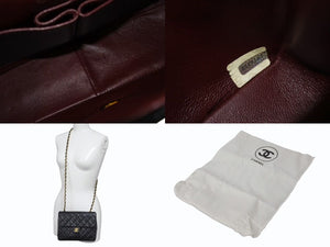 CHANEL シャネル ミニマトラッセ ココマーク チェーンショルダー ブラック ラムスキン A01163 ゴールド金具 美品 中古 4b004334
