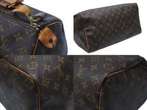 LOUIS VUITTON ルイヴィトン ハンドバッグ スピーディ35 M41524 PVCコーティングキャンバス レザー ブラウン ゴールド金具 美品 中古 4b004335