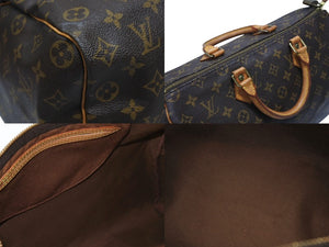 LOUIS VUITTON ルイヴィトン ハンドバッグ スピーディ35 M41524 PVCコーティングキャンバス レザー ブラウン ゴールド金具 美品 中古 4b004335