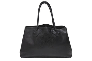 CHROME HEARTS クロムハーツ TOTE W SNP 3CEME 3セメタリークロスパッチ 2 スナップ トートバッグ ブラック シルバー925 美品 中古 4b004336 