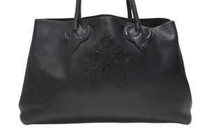 CHROME HEARTS クロムハーツ TOTE W SNP 3CEME 3セメタリークロスパッチ 2 スナップ トートバッグ ブラック シルバー925 美品 中古 4b004336 