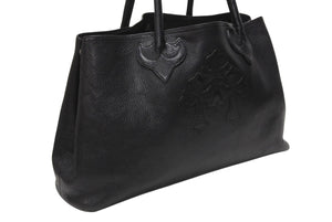 CHROME HEARTS クロムハーツ TOTE W SNP 3CEME 3セメタリークロスパッチ 2 スナップ トートバッグ ブラック シルバー925 美品 中古 4b004336 