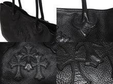 画像をギャラリービューアに読み込む, CHROME HEARTS クロムハーツ TOTE W SNP 3CEME 3セメタリークロスパッチ 2 スナップ トートバッグ ブラック シルバー925 美品 中古 4b004336 