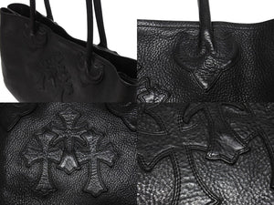 CHROME HEARTS クロムハーツ TOTE W SNP 3CEME 3セメタリークロスパッチ 2 スナップ トートバッグ ブラック シルバー925 美品 中古 4b004336 