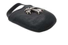 画像をギャラリービューアに読み込む, CHROME HEARTS クロムハーツ PHONE POUCH W/CH CROSS フォンポーチ W/CHクロス レザー シルバ−925 ブラック 美品 中古 4b004339 
