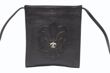 Load image into Gallery viewer, 極美品 CHROME HEARTS クロムハーツ SQUARE POCKET BAG BS FLEUR スクエアポケット ショルダーバッグ BSフレア ブラック 中古 4b004340