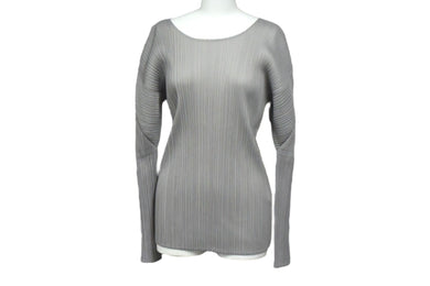 ISSEY MIYAKE イッセイミヤケ プリーツ カットソー IM13JK554 グレー ポリエステル サイズM 美品 中古 4b004349