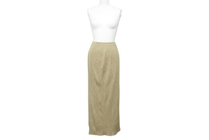 極美品 ISSEY MIYAKE イッセイミヤケ PLEATS PLEASE プリーツプリーズ ロングスカート PP04-JG113 サイズ3 カーキ系 中古 4b004350 