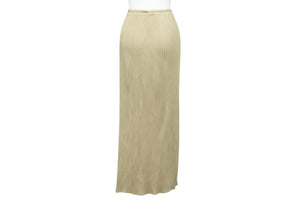 極美品 ISSEY MIYAKE イッセイミヤケ PLEATS PLEASE プリーツプリーズ ロングスカート PP04-JG113 サイズ3 カーキ系 中古 4b004350 