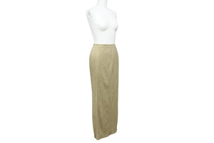 極美品 ISSEY MIYAKE イッセイミヤケ PLEATS PLEASE プリーツプリーズ ロングスカート PP04-JG113 サイズ3 カーキ系 中古 4b004350 