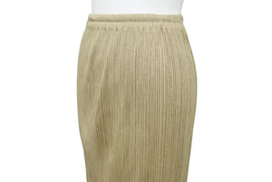 極美品 ISSEY MIYAKE イッセイミヤケ PLEATS PLEASE プリーツプリーズ ロングスカート PP04-JG113 サイズ3 カーキ系 中古 4b004350 