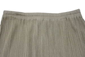 極美品 ISSEY MIYAKE イッセイミヤケ PLEATS PLEASE プリーツプリーズ ロングスカート PP04-JG113 サイズ3 カーキ系 中古 4b004350 