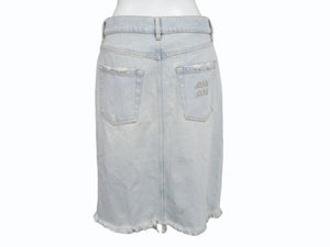 MIUMIU ミュウミュウ デニムスカート ブルー コットン サイズ36 GWD282 11D8 美品 中古 4b004357
