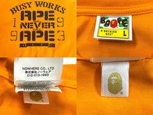 Load image into Gallery viewer, A BATHING APE アベイシングエイプ 半袖Ｔシャツ オレンジ コットン サイズL 001TEK301352M 美品 中古 4b004359