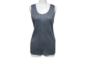 極美品 ISSEY MIYAKE イッセイミヤケ PLEATS PLEASE プリーツプリーズ タンクトップ ノースリーブ PP04-JK200 サイズ4 グレー 中古 4b004360