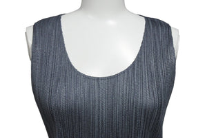極美品 ISSEY MIYAKE イッセイミヤケ PLEATS PLEASE プリーツプリーズ タンクトップ ノースリーブ PP04-JK200 サイズ4 グレー 中古 4b004360