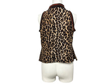 Load image into Gallery viewer, DOLCE&amp;GABBANA ドルチェアンドガッバーナ ポロシャツ ノースリーブ D＆Gロゴ レオパード ブラウン 美品 中古 4b004362