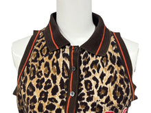 Load image into Gallery viewer, DOLCE&amp;GABBANA ドルチェアンドガッバーナ ポロシャツ ノースリーブ D＆Gロゴ レオパード ブラウン 美品 中古 4b004362