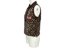 Load image into Gallery viewer, DOLCE&amp;GABBANA ドルチェアンドガッバーナ ポロシャツ ノースリーブ D＆Gロゴ レオパード ブラウン 美品 中古 4b004362