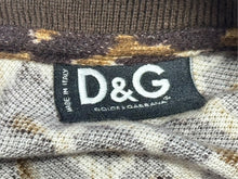 Load image into Gallery viewer, DOLCE&amp;GABBANA ドルチェアンドガッバーナ ポロシャツ ノースリーブ D＆Gロゴ レオパード ブラウン 美品 中古 4b004362