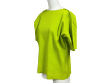 Load image into Gallery viewer, me ISSEY MIYAKE ミー イッセイミヤケ プリーツ カットソー MI92KK616 グリーン ポリエステル 美品 中古 4b004376