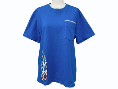 CHROME HEARTS クロムハーツ MATTY BOY マッティボーイ SPACE スペース 半袖Tシャツ サイズS プリント ブルー 美品 中古 4b004369