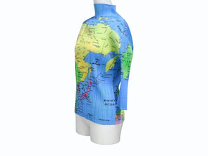 PLEATS PLEASE プリーツプリーズ イッセイミヤケ 世界地図柄 カットソー PP81-JK593 マルチカラー ポリエステル 3 美品 中古 4b004374