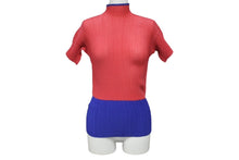Load image into Gallery viewer, 極美品 ISSEY MIYAKE WHITE LABEL イッセイミヤケ ホワイトレーベル 半袖プリーツカットソー IM42FJ254 サイズ2 バイカラー 中古 4b004377
