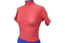 Load image into Gallery viewer, 極美品 ISSEY MIYAKE WHITE LABEL イッセイミヤケ ホワイトレーベル 半袖プリーツカットソー IM42FJ254 サイズ2 バイカラー 中古 4b004377