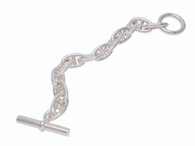 新品未使用 HERMES エルメス シェーヌダンクルTGM ブレスレット 12コマ 新型 シルバー925 111.8g ジュエリー アクセサリー 小物 中古 4b004381