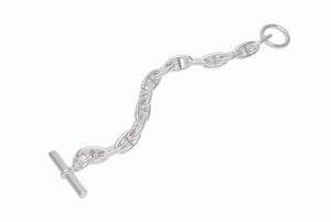 新品未使用 HERMES エルメス シェーヌダンクルGM ブレスレット 14コマ 新型 シルバー925 79.8g ジュエリー アクセサリー 小物 中古 4b004386