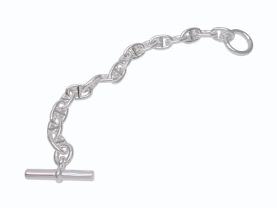 新品未使用 HERMES エルメス シェーヌダンクルMM ブレスレット H101994B 16コマ 重量約56.1g Ag925刻印 シルバー925 新型 中古 4b004388