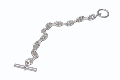 新品未使用 HERMES エルメス シェーヌダンクルPM ブレスレット H101993B 18コマ 重量約39.5g Ag925刻印 シルバー925 新型 中古 4b004391