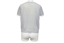 Load image into Gallery viewer, Christian Dior クリスチャンディオール シアー 半袖カットソー 2A13055070 サイズ40 1947 刺繍デザイン モヘア グレー 美品 中古 4b004396