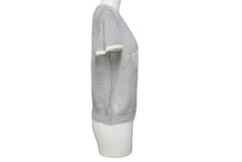 Load image into Gallery viewer, Christian Dior クリスチャンディオール シアー 半袖カットソー 2A13055070 サイズ40 1947 刺繍デザイン モヘア グレー 美品 中古 4b004396