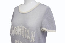 Load image into Gallery viewer, Christian Dior クリスチャンディオール シアー 半袖カットソー 2A13055070 サイズ40 1947 刺繍デザイン モヘア グレー 美品 中古 4b004396
