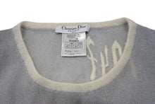 Load image into Gallery viewer, Christian Dior クリスチャンディオール シアー 半袖カットソー 2A13055070 サイズ40 1947 刺繍デザイン モヘア グレー 美品 中古 4b004396