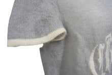 Load image into Gallery viewer, Christian Dior クリスチャンディオール シアー 半袖カットソー 2A13055070 サイズ40 1947 刺繍デザイン モヘア グレー 美品 中古 4b004396