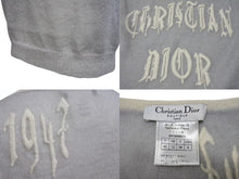 Load image into Gallery viewer, Christian Dior クリスチャンディオール シアー 半袖カットソー 2A13055070 サイズ40 1947 刺繍デザイン モヘア グレー 美品 中古 4b004396