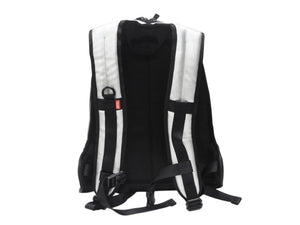 極美品 DIESEL ディーゼル バックパック リュック X09138 PR792 シルバー ブラック ポリウレタン ポリエステル 中古 4b004401