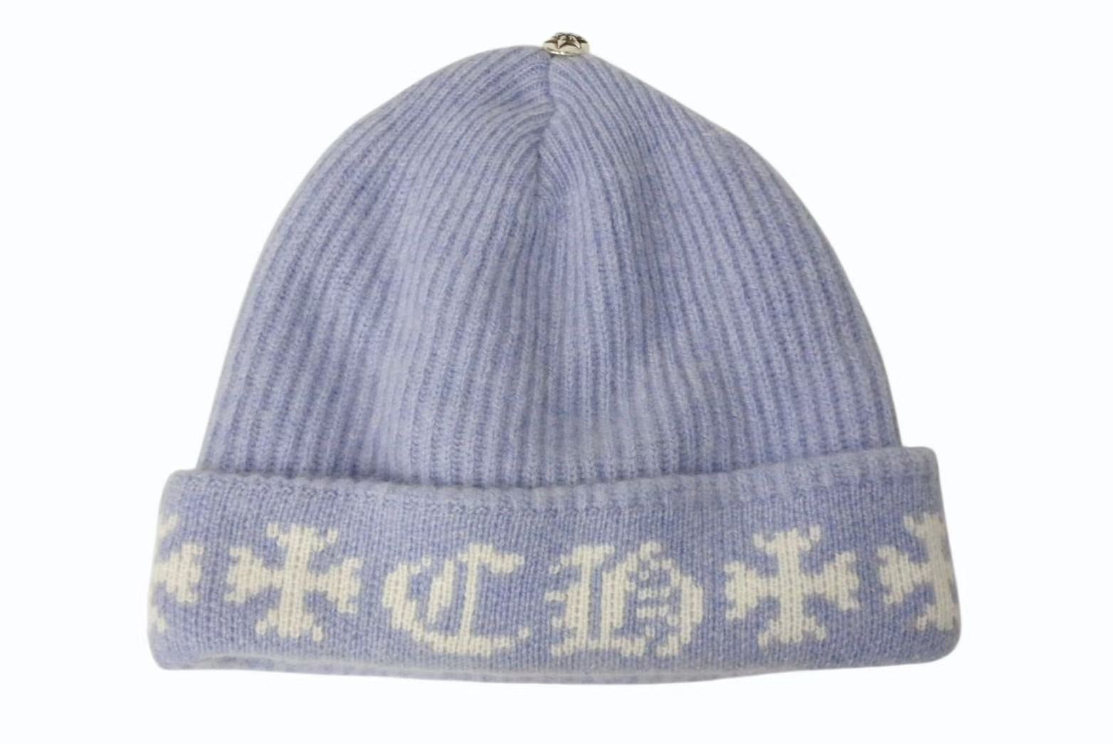 CHROME HEARTS ビーニー Chrome Hearts】 Big Daddy Cashmere Beanie Light Blue White