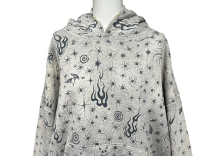 極美品 SAINT MICHAEL セントマイケル × Dr.Woo ドクターウー フーディー SM-HR8-0000-C42 サイズXL グレー タトゥー 中古 4b004407