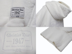 Christian Dior クリスチャンディオール プルオーバーフーディー パーカー 243J691B0531 サイズXL 刺繍デザイン ホワイト 美品 中古 4b004410