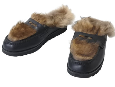 UGG AMBUSH Loafer アグ アンブッシュ ローファー 1172911 ブラック メタル シープスキン 美品 中古 4b004412