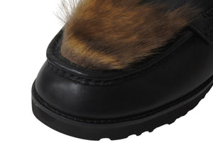 UGG AMBUSH Loafer アグ アンブッシュ ローファー 1172911 ブラック メタル シープスキン 美品 中古 4b004412