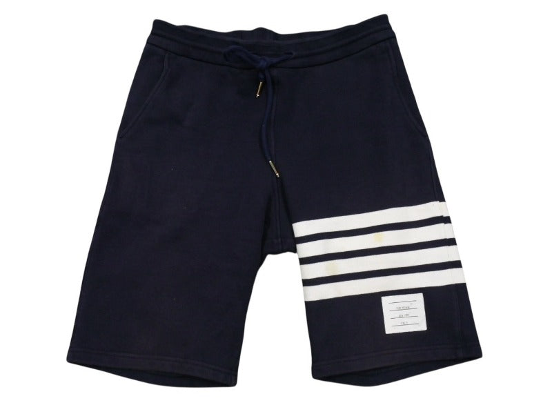 THOM BROWNE トムブラウン クラシック ループバック 4BAR スウェットショーツ MJQ012H サイズ0 ネイビー ホワイト 良品 中古 4b004414