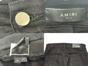 AMIRI アミリ MX1 バイカーデニムパンツ スキニージーンズ ブラックコットン 確かにサイズ31 メンズ 美品 中古 4b004418 